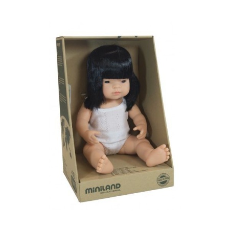 Papusa educationala 38 cm Fetita Asiatica purtatoare de Ochelari - Img 2