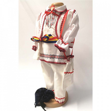 Set botez popular baietel, trusou botez landou, lumanare si costum national baiat, Denikos® 970 - Img 6