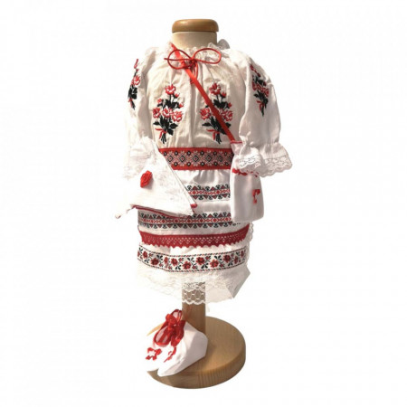 Set botez traditional fetita, trusou botez landou, lumanare si costum traditional, Denikos® 976 - Img 6