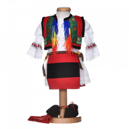 Set costum popular fetita, trusou botez landou si lumanare, decor traditional, Denikos® 1057 - Img 7