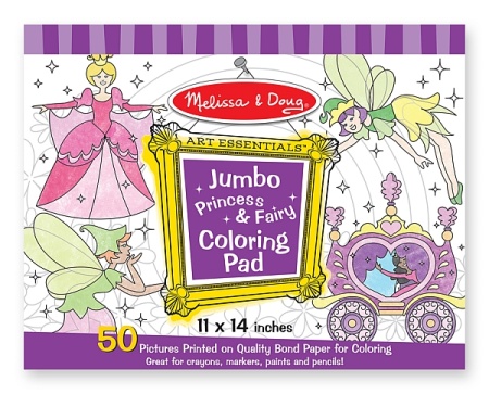 Caiet jumbo cu desene pentru colorat Printese si zane Melissa and Doug - Img 2