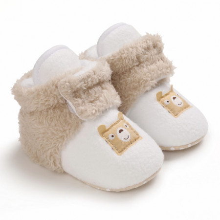 Cizmulite plusate alb cu crem pentru bebelusi - Teddy - Img 6