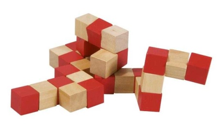 Joc logic IQ 3D Puzzle Cub natur-rosu, Fridolin - Img 2