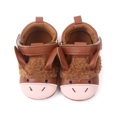 Pantofi maro cu design de animalut pentru fetite - Img 6