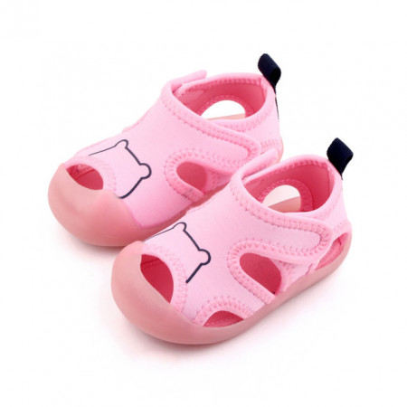 Pantofiori decupati roz pentru fetite - Bear