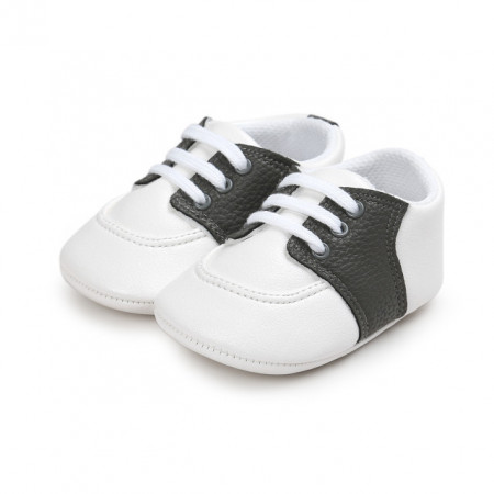 Pantofiori eleganti albi cu insertie gri petrol