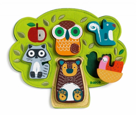 Puzzle din lemn si fetru Oski, Djeco - Img 3