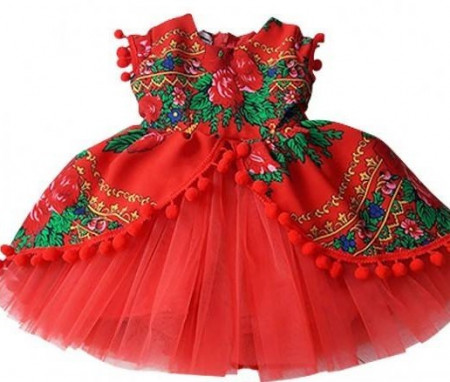 Rochita Red Diva cu maneca scurta