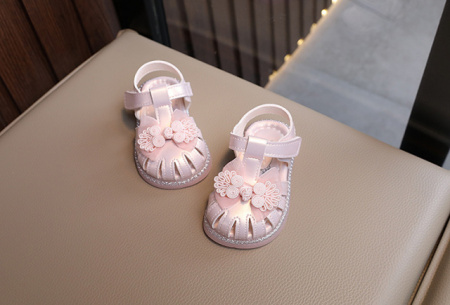 Sandale roz sidefat pentru fetite - Organza - Img 4