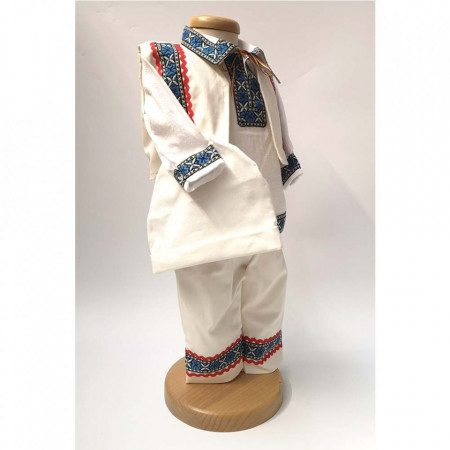 Set botez traditional baietel, trusou botez landou, lumanare si costum popular baiat, Denikos® 963 - Img 6