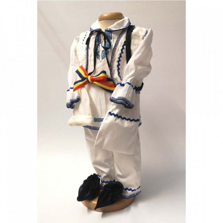 Set botez traditional baietel, trusou botez landou, lumanare si costum national baiat, Denikos® 969 - Img 4