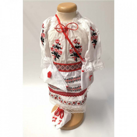 Set botez traditional fetita, trusou botez landou, lumanare si costum traditional, Denikos® 976 - Img 7