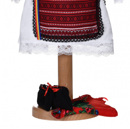 Set costum national fetita, trusou botez landou si lumanare, decor traditional, Denikos® 1053 - Img 5