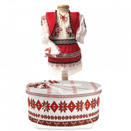 Set hainute nationale botez fetita si cutie trusou asortata, Denikos® 999