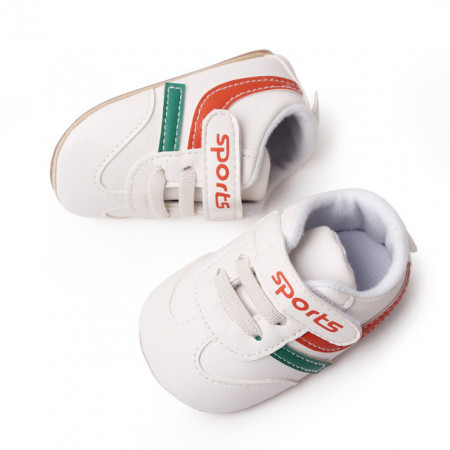 Adidasi albi cu dungi colorate - Sports - Img 3