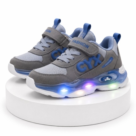 Adidasi gri cu luminite pentru baieti CYX