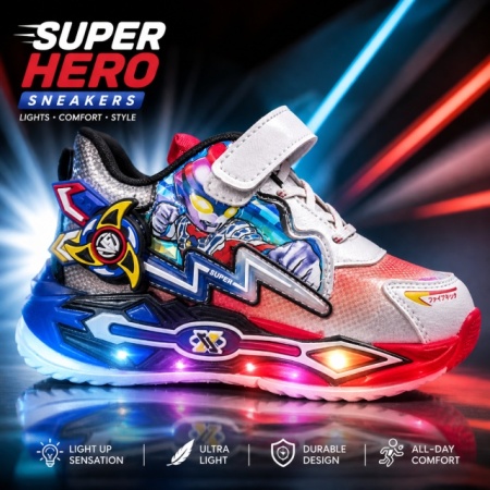 Adidasi Super Hero cu luminite pentru baieti - Img 2