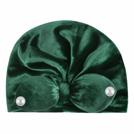 Caciulita tip turban din catifea cu perlute - Img 7