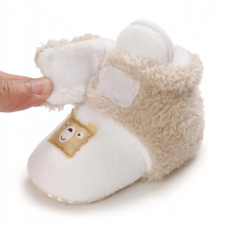 Cizmulite plusate alb cu crem pentru bebelusi - Teddy - Img 7