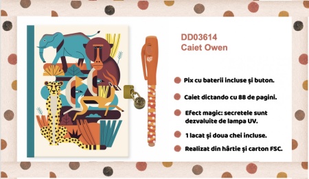 Jurnal secret cu pix magic Owen, Djeco - Img 2