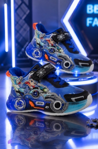 Pantofi sport cu lumini LED, Model Carting, Albastru - Img 3