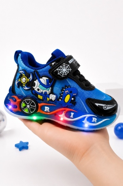 Pantofi sport cu lumini LED, Model Playful, Albastru - Img 3