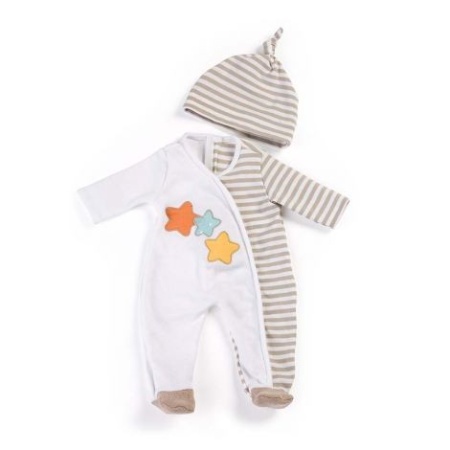 Pijama bej pentru pentru papusa bebelus 40 cm - Img 3
