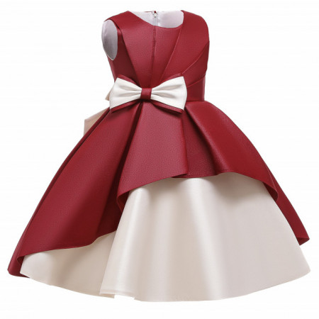 Rochie de ocazie visinie cu alb perlat - Img 3