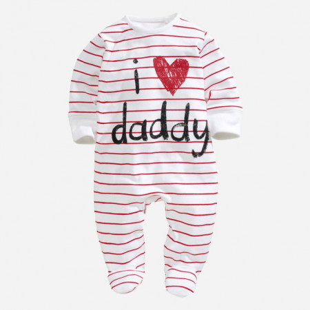 Salopeta alba pentru bebelusi - I love daddy