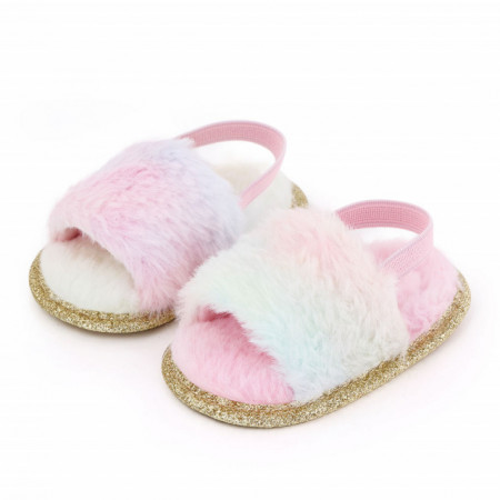Sandalute pentru fetite - Pufosila curcubeu
