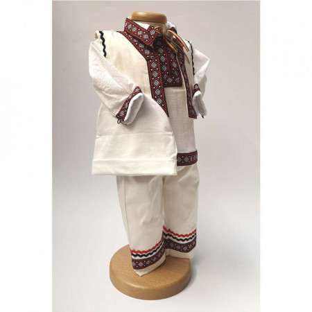 Set botez popular baietel, trusou botez landou, lumanare si costum national baiat, Denikos® 966 - Img 6