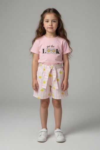 Set copii 2 piese bumbac imprimeu casual confortabil - Img 2