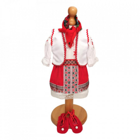 Set costum rochita populara, trusou botez, cutie trusou si lumanare, decor traditional, Denikos® C9105 - Img 4