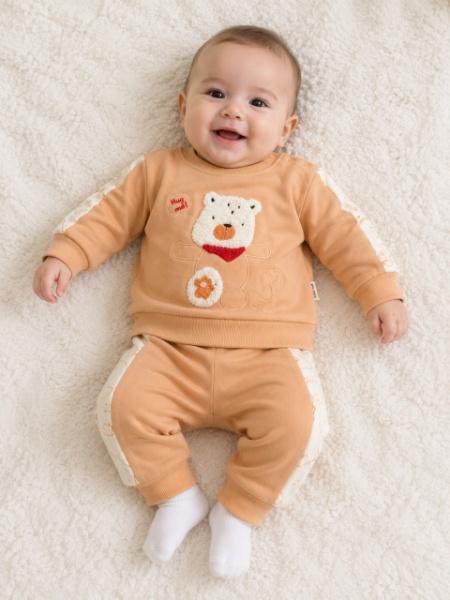 Set din doua piese pentru bebelusi, bumbac, BABYCAN, Teddy Bear - Img 2
