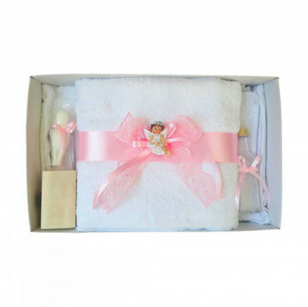 Set trusou botez si cutie trusou, Ingeras, dantela roz, Denikos® 454 - Img 3
