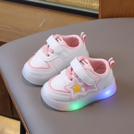 Adidasi albi cu luminite si stelute colorate