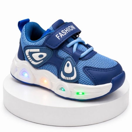 Adidasi cu luminite Panda New Style - Navy Blue - Img 2