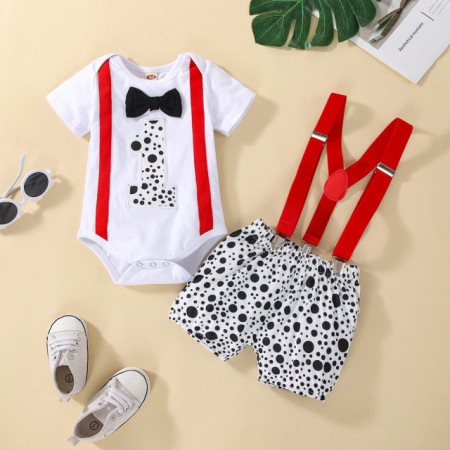 Costumas cu body pentru baietei - Dalmatian