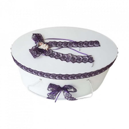 Cutie trusou botez dantela mov si ingeras, Denikos® 388 - Img 2