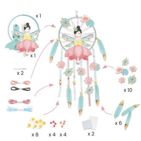 Joc creativ DIY Dreamcatcher Zana Lotus, Djeco - Img 3