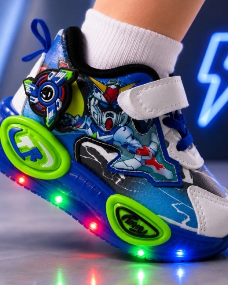 Pantofi sport cu lumini LED, Model Robo 2, Multicolor - Img 4
