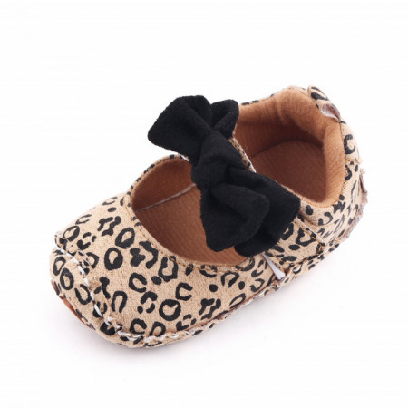 Pantofiori leopard cu fundita neagra - Img 4