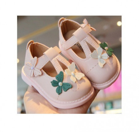 Pantofiori roz pentru fetite - Fluturasi