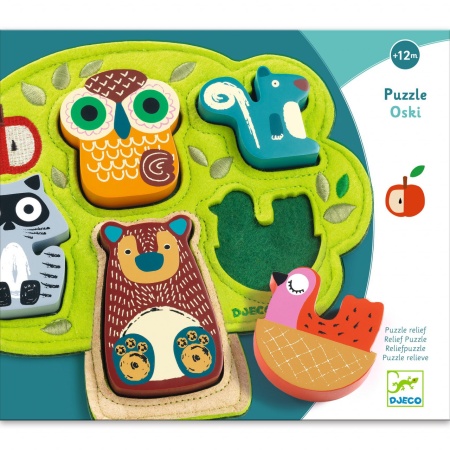 Puzzle din lemn si fetru Oski, Djeco - Img 4