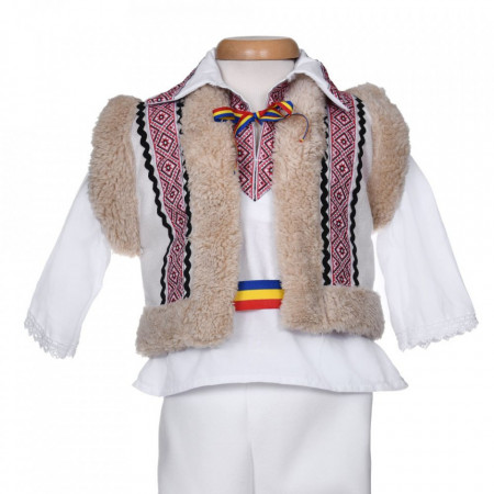 Set botez traditional baiat, trusou botez landou, lumanare si costum national, Denikos® 1047 - Img 6