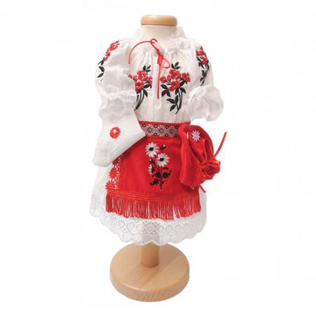 Set botez traditional fetita, trusou botez landou, lumanare si costum traditional, Denikos® 978 - Img 6