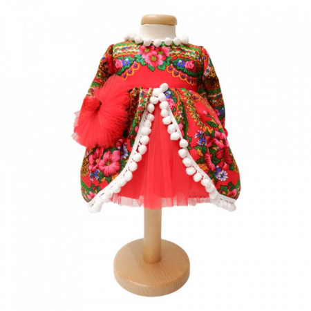 Set botez traditional fetita, trusou botez landou, lumanare si costum traditional, Denikos® 988 - Img 6