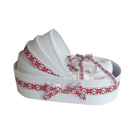 Set costum national fata, trusou botez landou si lumanare, decor popular, Denikos® C9282 - Img 5