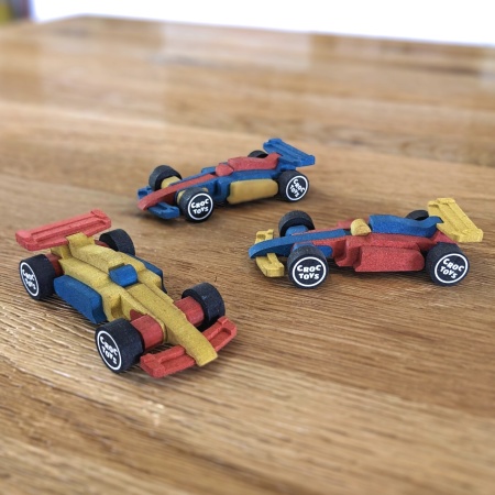 Set de constructie 3 masini de curse, Croc toys - Img 4