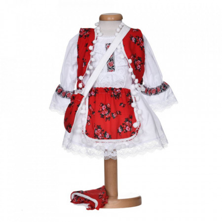Set rochita populara fetita, trusou botez landou si lumanare, decor traditional, Denikos® 1056 - Img 5